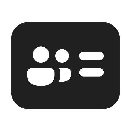 Ic, fluent, contact, card, group, filled icon