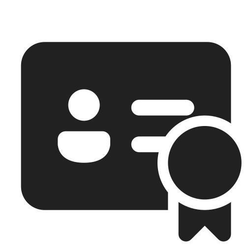 Ic, fluent, contact, card, ribbon, filled icon