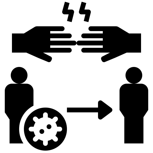 Contact, disease, pathogen, spread, transmission icon
