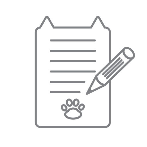 Letter, document, cat, paw icon