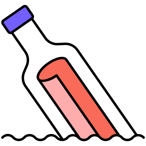 Bottle, water, ocean, sea, message icon