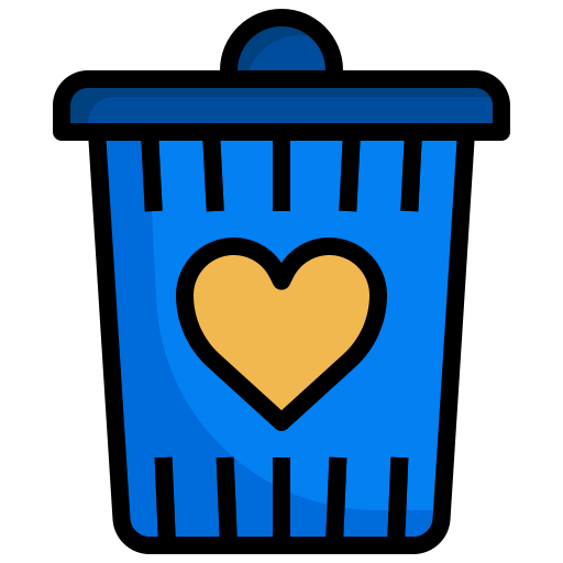 Heart, email, delete, recycle, trash, can, interface icon