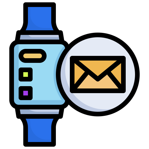 Email, smartwatch, digital, technology, message icon