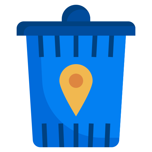 Gps, email, delete, recycle, trash, can, interface icon