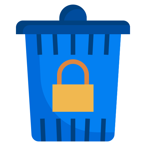 Lock, email, delete, recycle, trash, can, interface icon