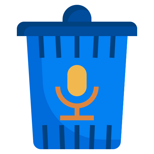 Voice, email, delete, recycle, trash, can, interface icon
