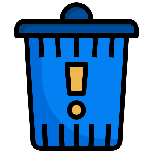 Attention, email, delete, recycle, trash, can, interface icon