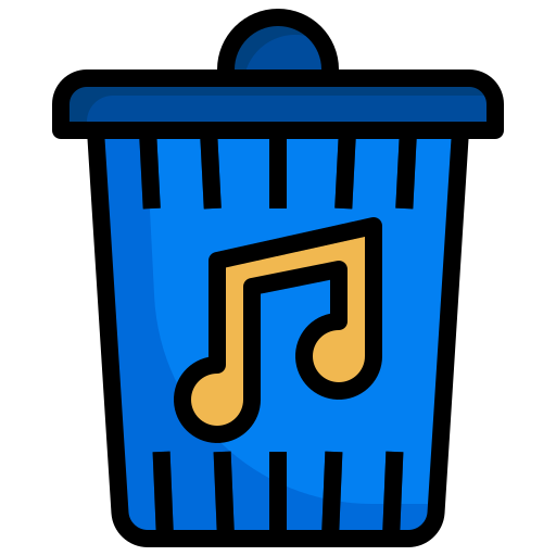 Music, email, delete, recycle, trash, can, interface icon