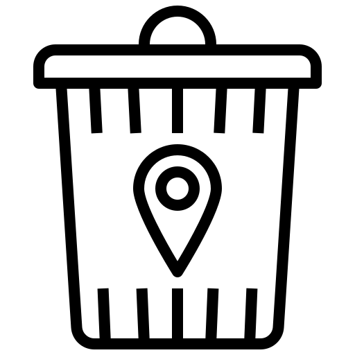 Gps, email, delete, recycle, trash, can, interface icon