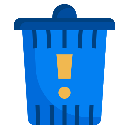 Attention, email, delete, recycle, trash, can, interface icon