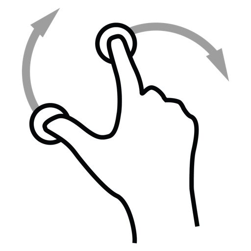 Finger, gestureworks, rotate, two icon