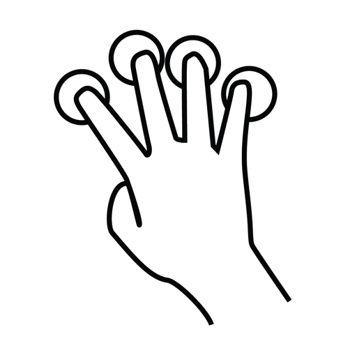 Finger, four, gestureworks, tap icon