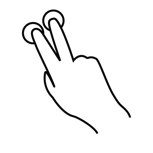 Finger, gestureworks, tap, two icon