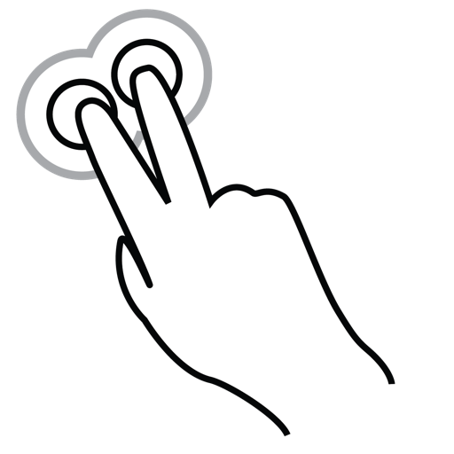Finger, gestureworks, tap, two, double icon