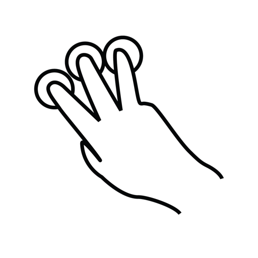 Finger, gestureworks, tap, three icon