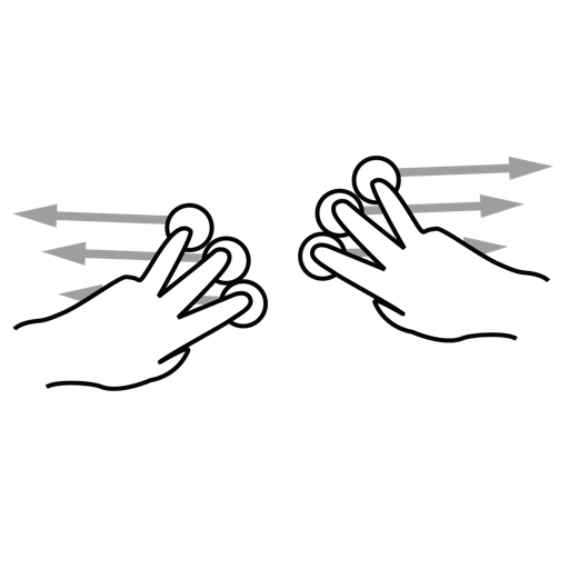 Finger, gestureworks, split, three icon