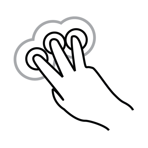 Double, finger, gestureworks, tap, three icon