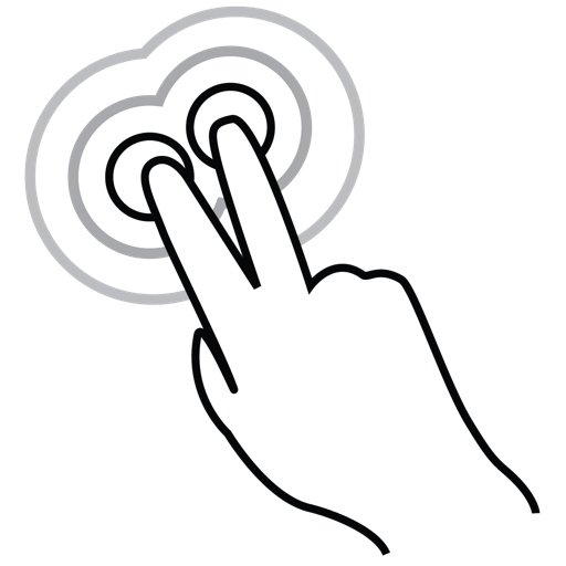 Finger, gestureworks, tap, triple, two icon