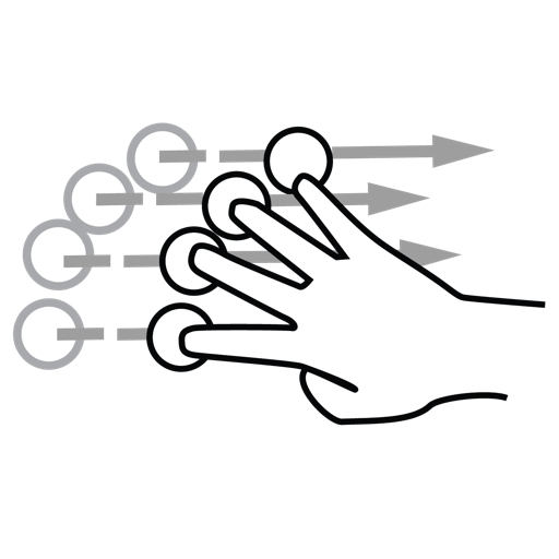 Finger, flick, four, gestureworks icon