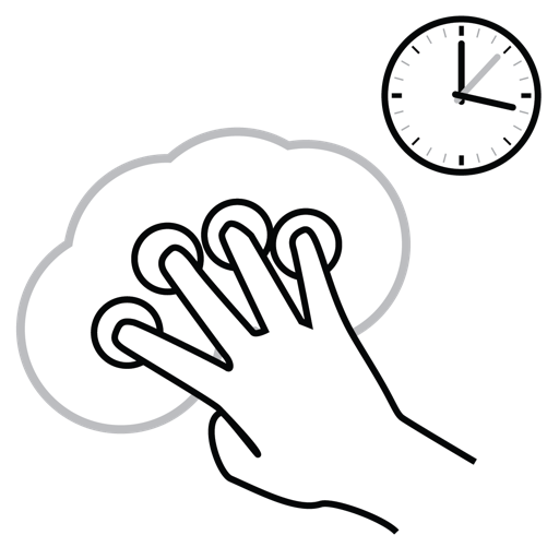 Finger, four, gestureworks, hold icon