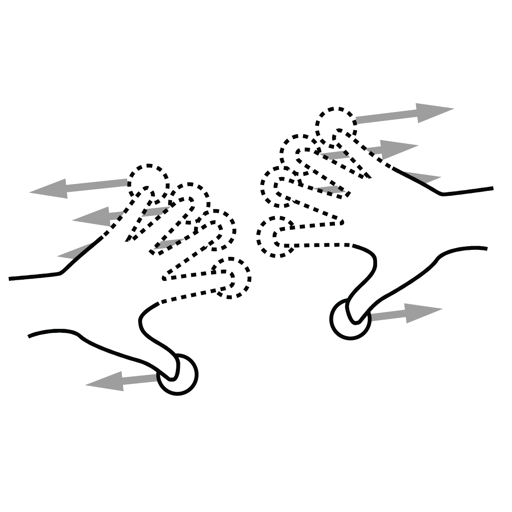 N, finger, split, gestureworks icon