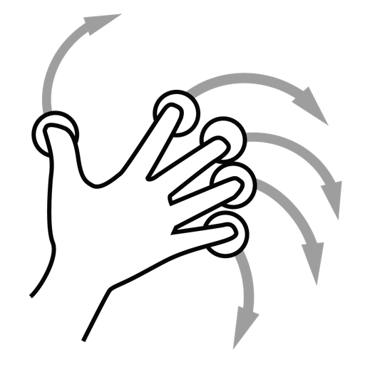 Finger, five, gestureworks, rotate icon