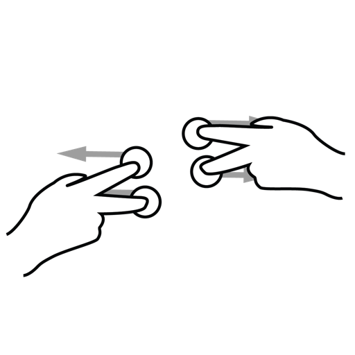Finger, gestureworks, split, two icon