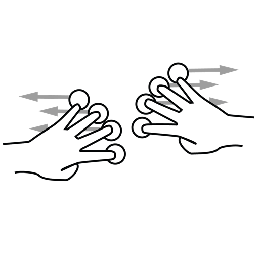 Finger, four, gestureworks, split icon