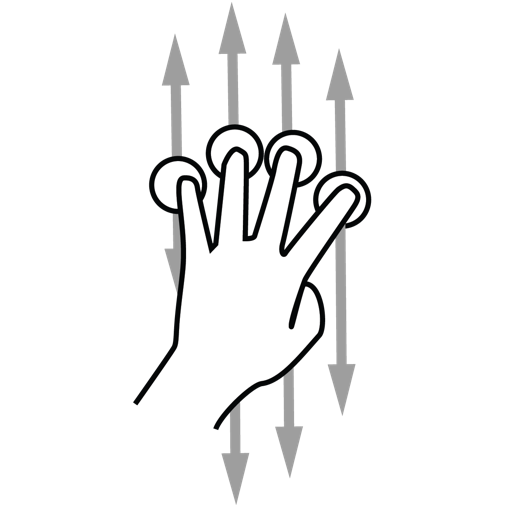 Finger, four, gestureworks, scroll icon