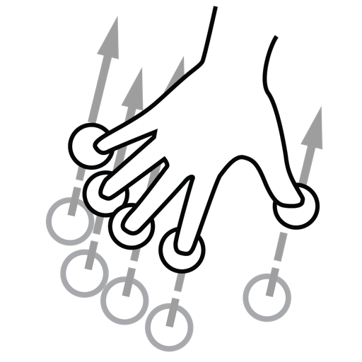 Finger, five, gestureworks, swipe icon
