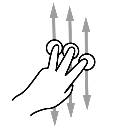 Finger, gestureworks, scroll, three icon