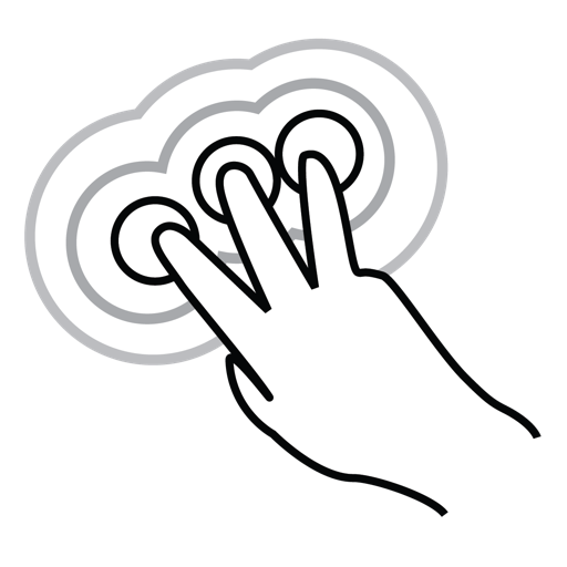 Finger, gestureworks, tap, three, triple icon