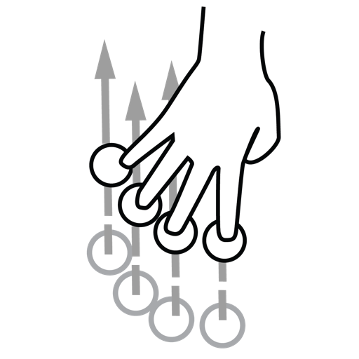 Four, finger, swipe, gestureworks icon
