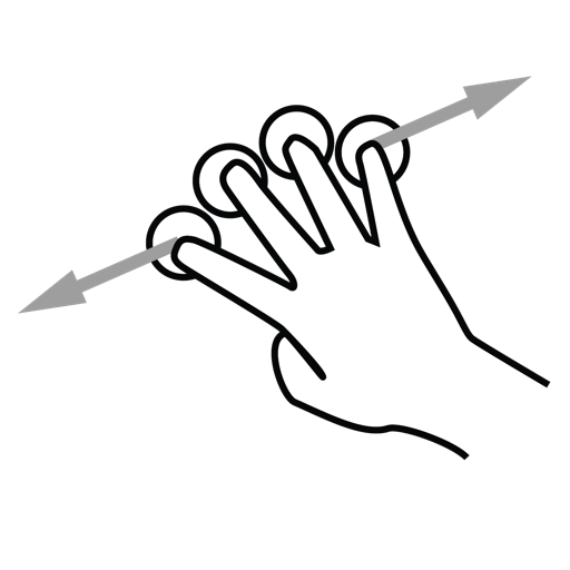 Drag, finger, four, gestureworks icon