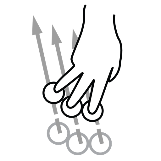 Finger, gestureworks, swipe, three icon
