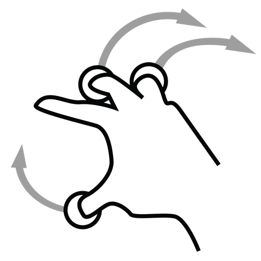 Finger, gestureworks, rotate, three icon