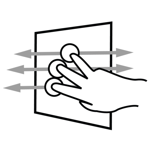 Aggressive, finger, gestureworks, pan, three icon