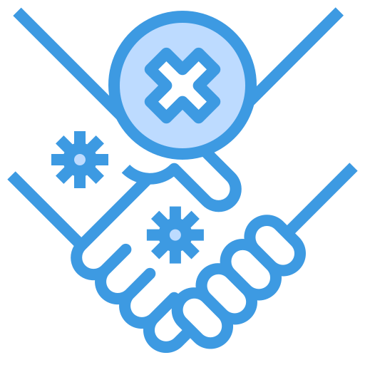 Hand, hands, handshake, health, no, shake, warning icon