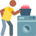 man,laundry,people,humanpictos,washing machine,housekeeping