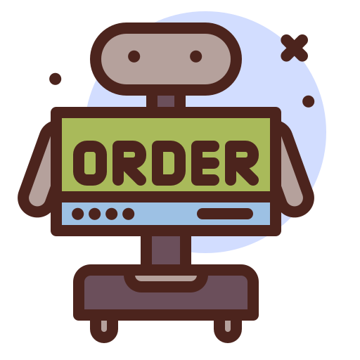 Order, robot, interaction, untact icon