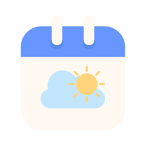 Calendar, weather, cloud, date, storage, data, file icon