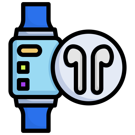 Airpods, smartwatch, digital, technology, earbuds icon