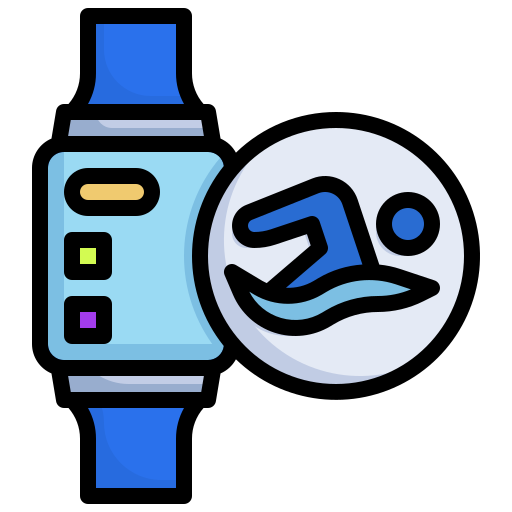 Swimming, smartwatch, digital, technology, sport icon