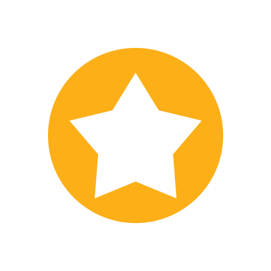 Circle, five point, gold, star, favorite icon