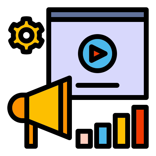 Video, promotion, advertising, marketing icon
