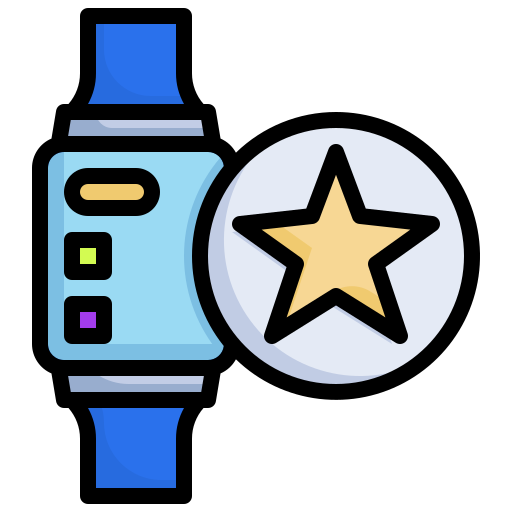 Favourite, smartwatch, digital, technology, star icon