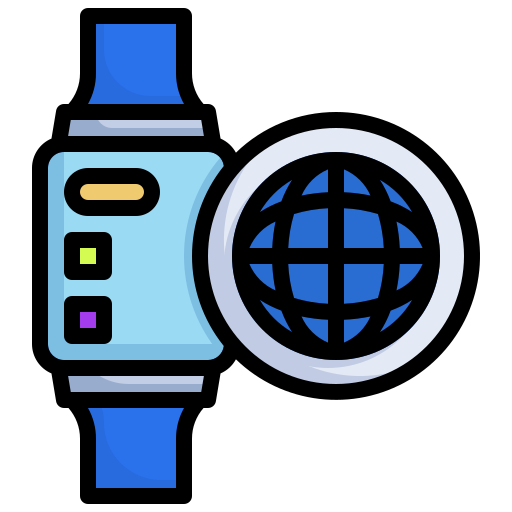 Internet, smartwatch, digital, technology, worldwide icon
