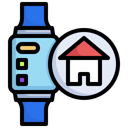 Home, smartwatch, digital, technology, house icon