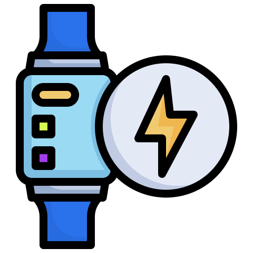 Charge, smartwatch, digital, technology, energy icon