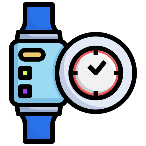 Clock, smartwatch, digital, technology, time icon